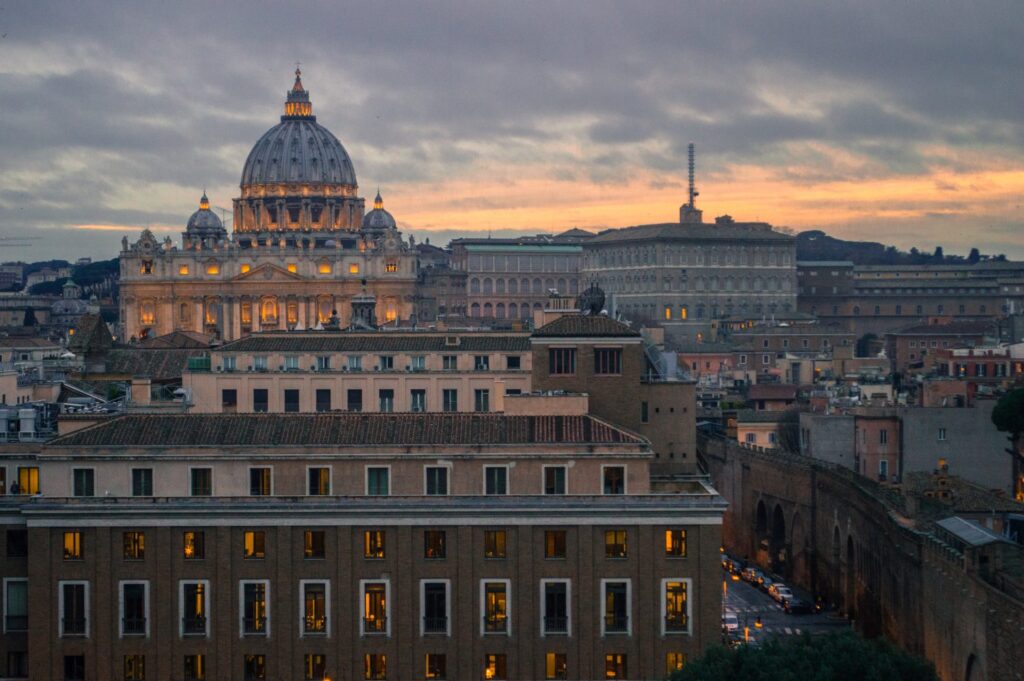 Beautiful view of St Peter's from Castel Sant'Angelo