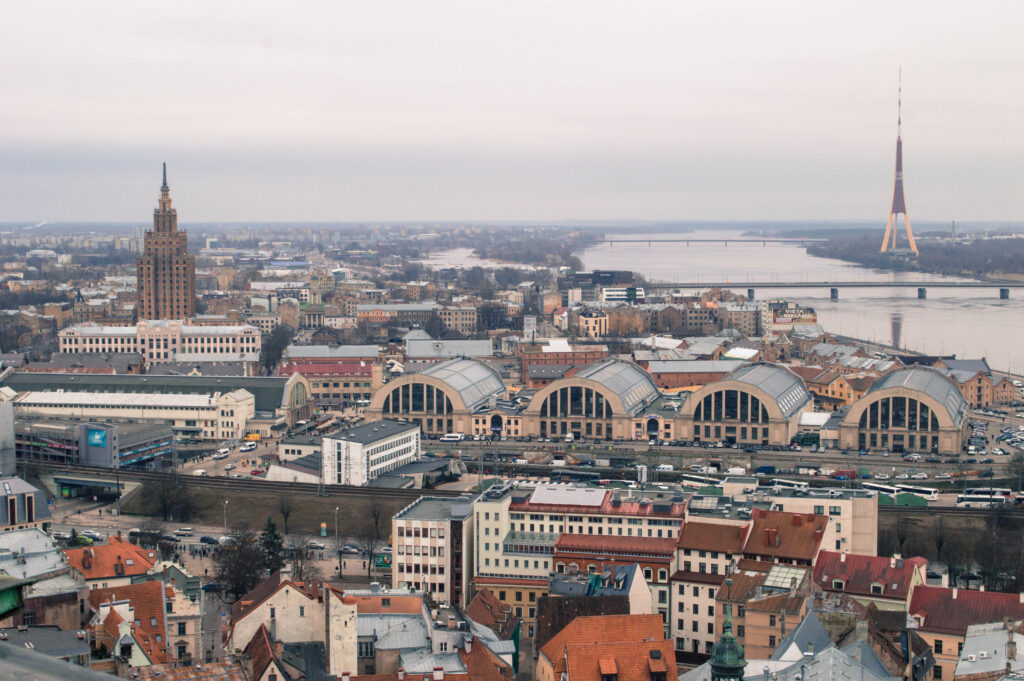 View of Riga, Latvia from the St Peter's Church viewpoint