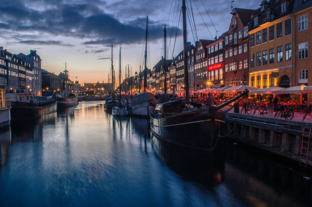 Nyhavn Copenhagen at Night by Christina Guan