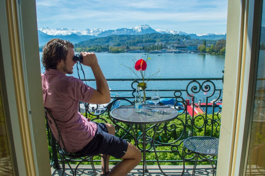 What a stunning and luxurious hotel in Lucerne, Switzerland! Take a peek into this beautiful luxury hotel that will make you feel like royalty.