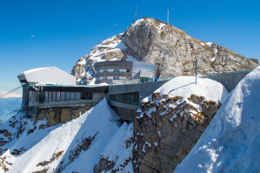 The visitor center on top of Mount Pilatus by Lake Lucerne