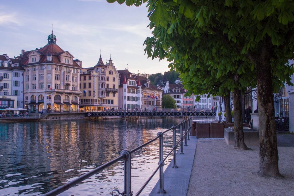 Lucerne Old Town at sunset
