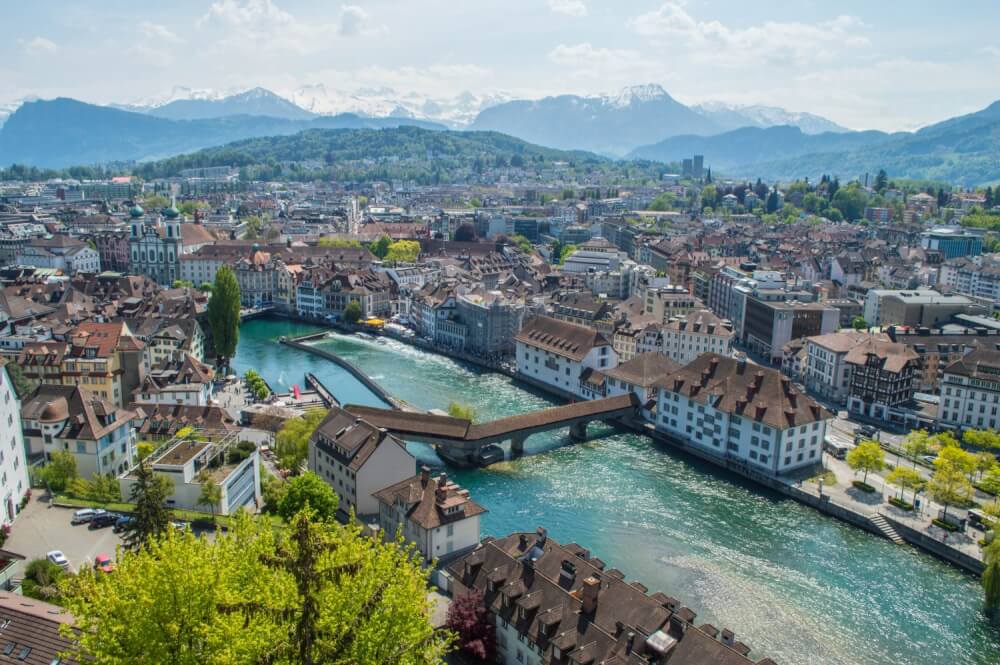 View of Lucerne from the city walls