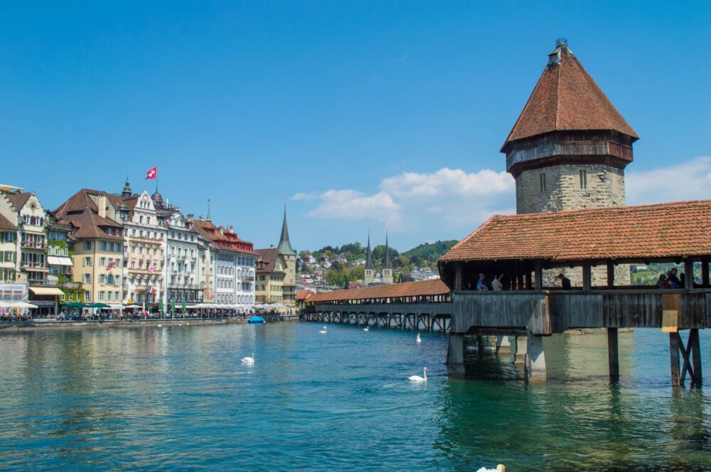 Chapel Bridge in Lucerne, Switzerland