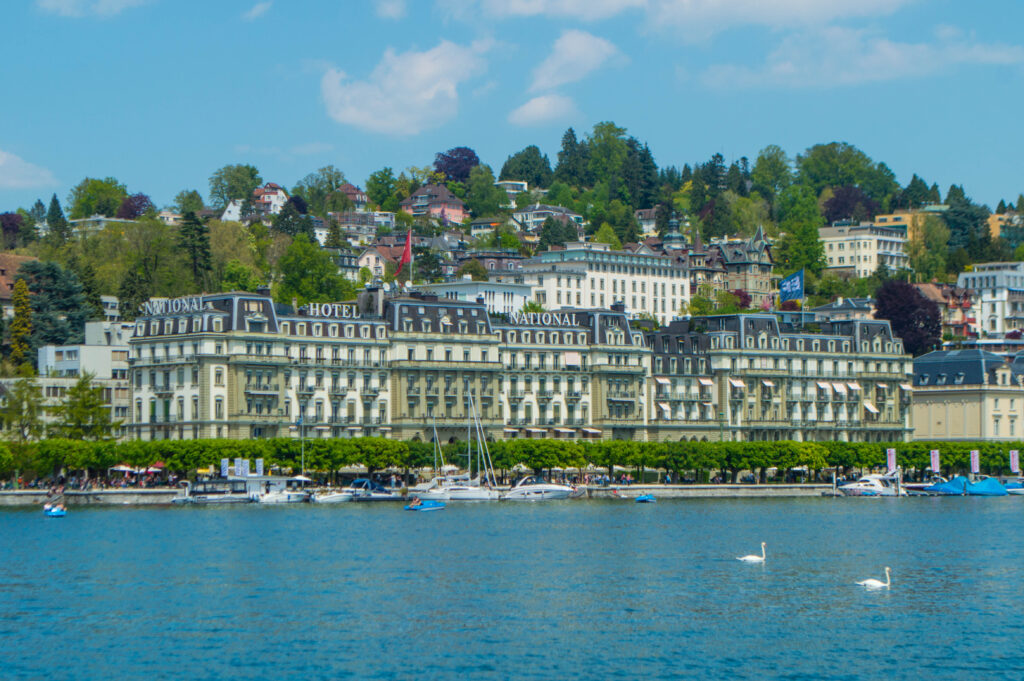 What a stunning and luxurious hotel in Lucerne, Switzerland! Take a peek into this beautiful luxury hotel that will make you feel like royalty.