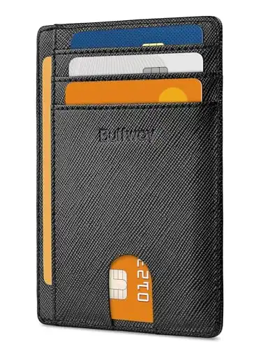Slim Minimalist RFID Blocking Leather Wallet