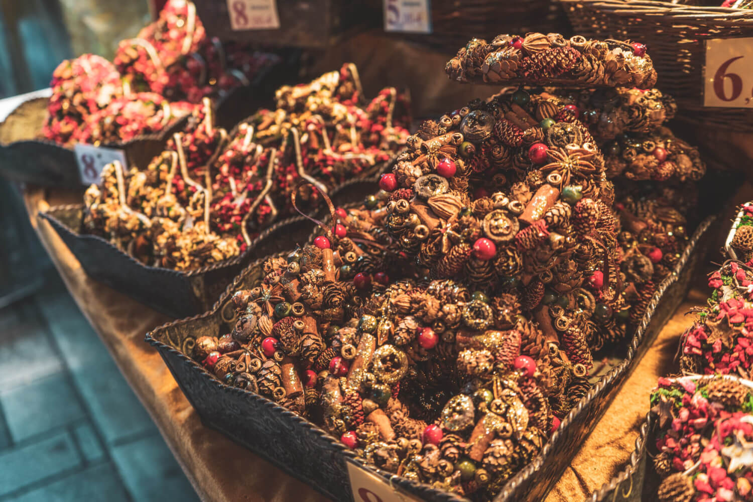 Gorgeous handmade Christmas ornaments at a German Christmas Market