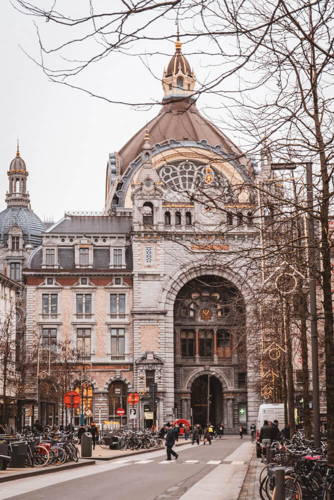 Antwerp Central Train Station from the outside