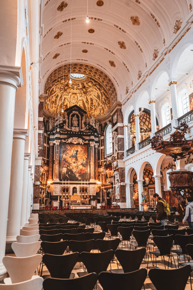 Interior of the Saint Carolus Borromeus Church in Antwerp, Belgium