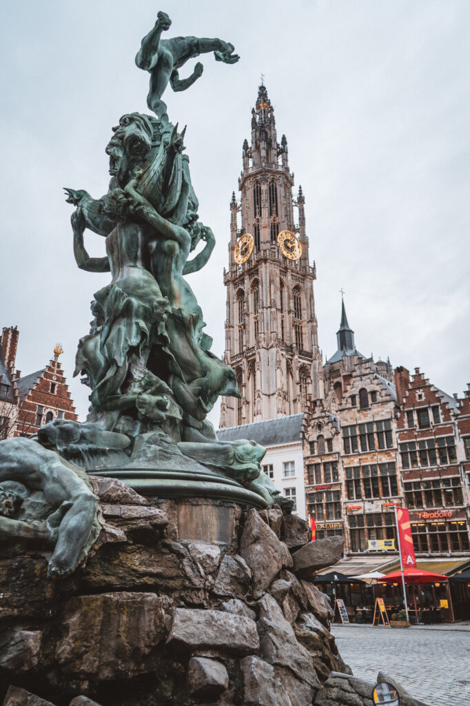 The Brabo fountain in Antwerp's Grote Markt Square