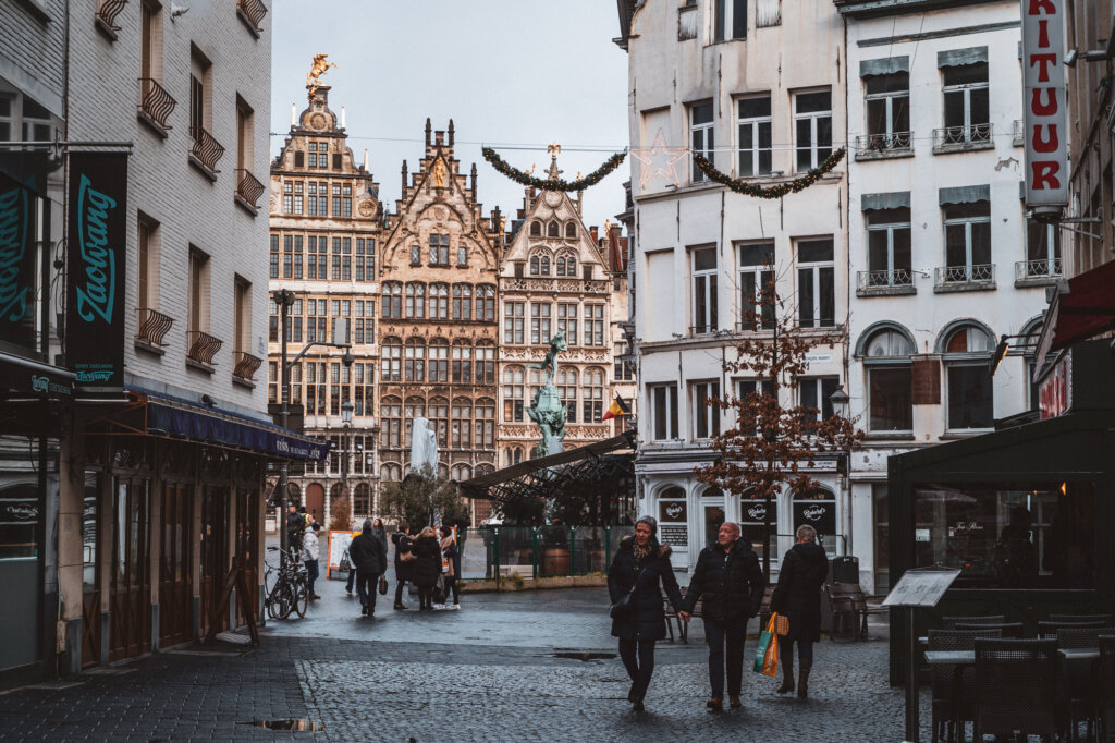 Street near Grote Markt in Antwerp, Belgium