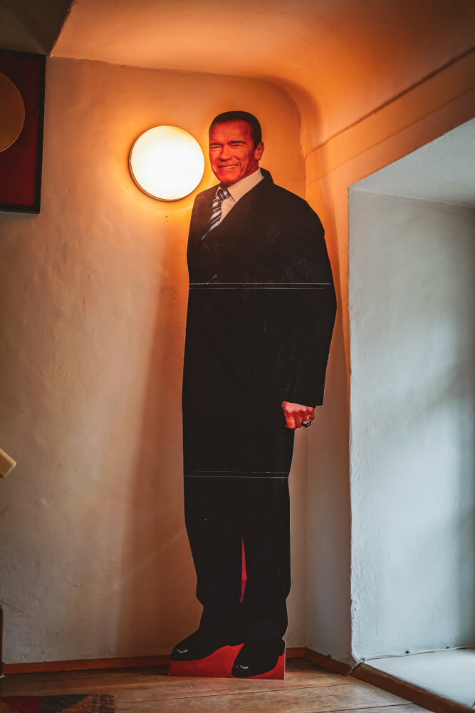 Cardboard cutout at the Arnold Schwarzenegger Museum in Thal, Austria