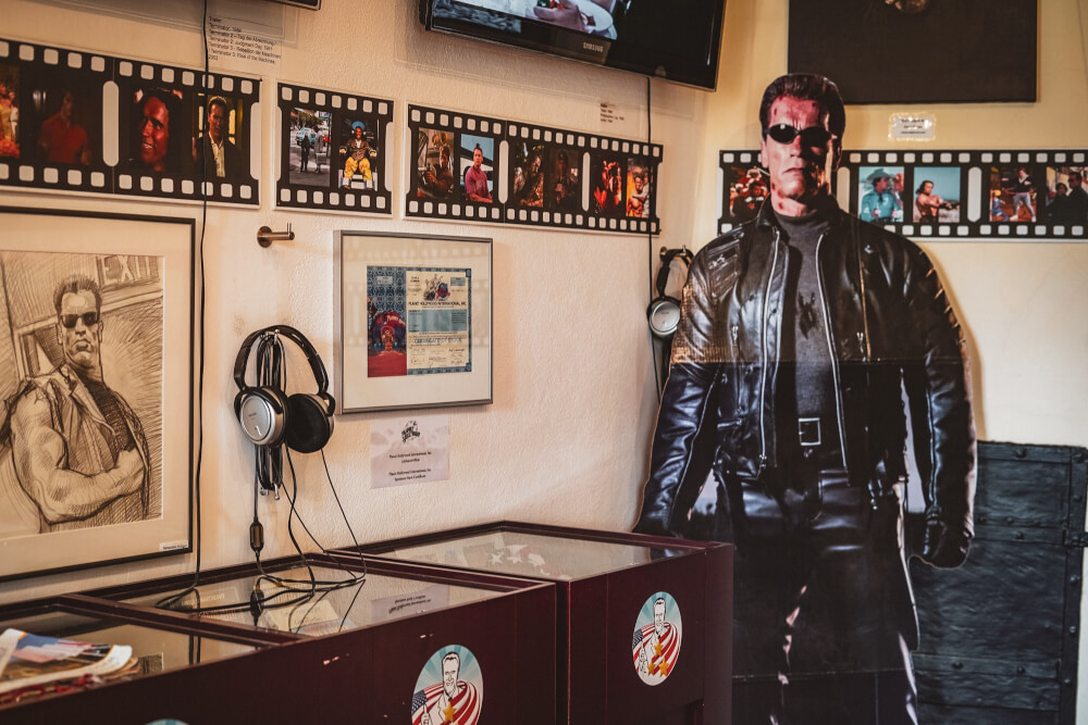 The film career section at the Arnold Schwarzenegger Museum in Thal, Austria