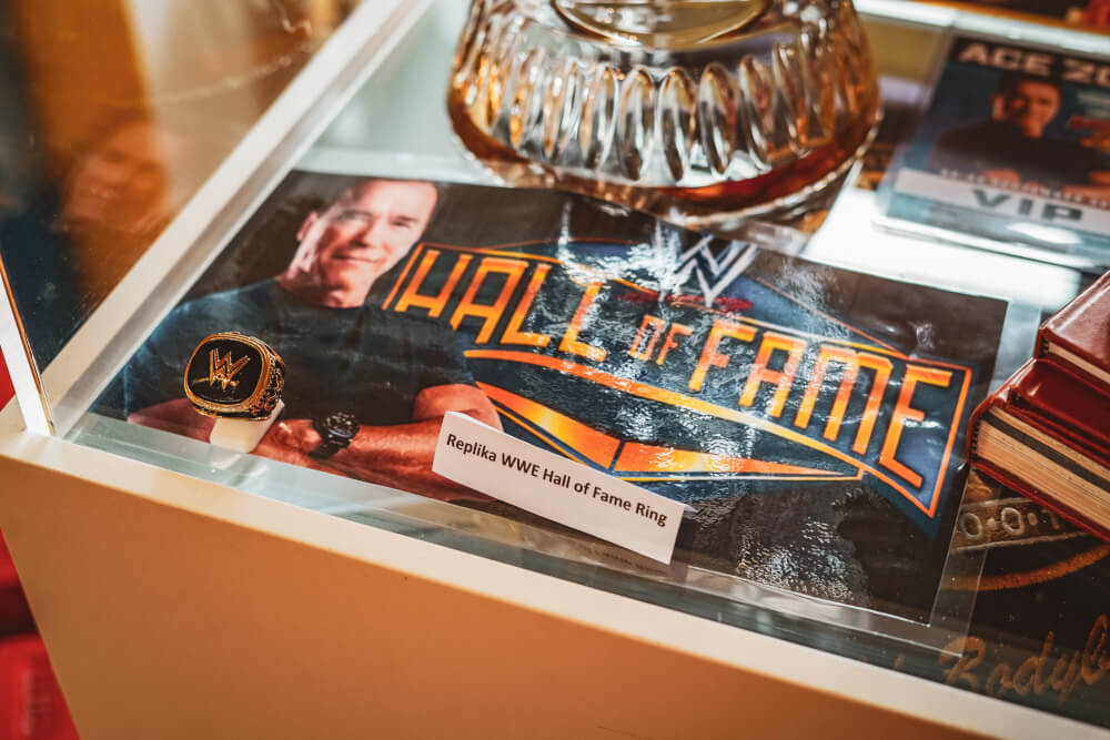 Wrestling memorabilia at the Arnold Schwarzenegger Museum in Thal, Austria