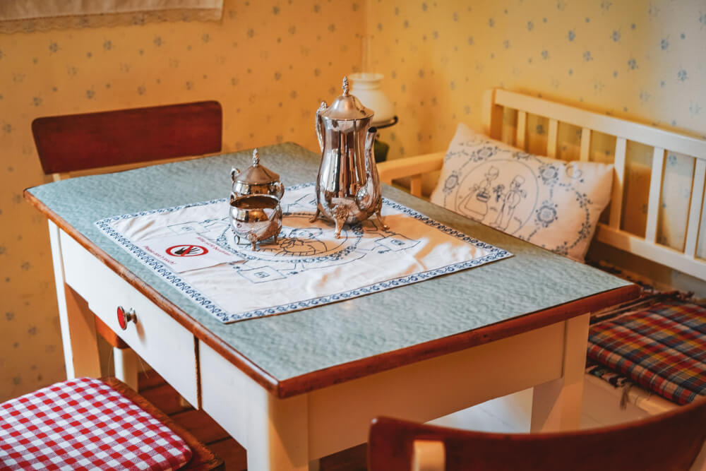 Original family kitchen at the Arnold Schwarzenegger Museum in Thal, Austria