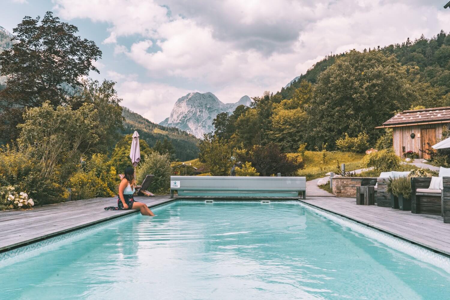 Stunning pool views at the Berghotel Rehlegg