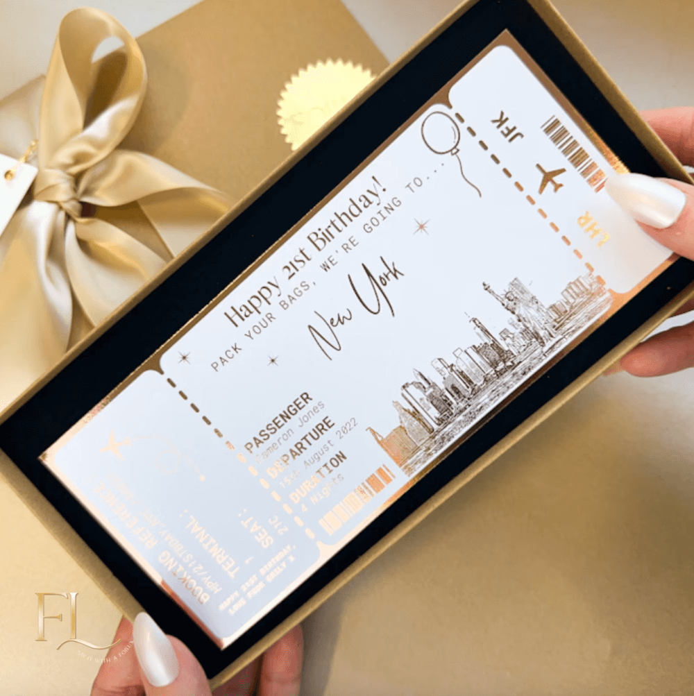 Gorgeous Custom Gold Boarding Pass