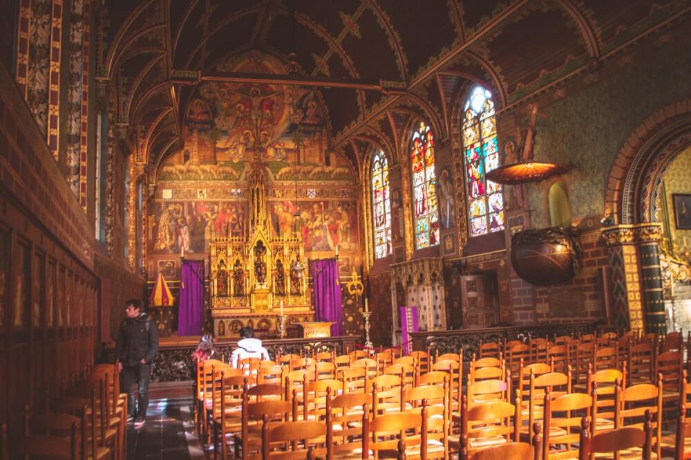 Inside the Basilica of the Holy Blood in Bruges, Belgium