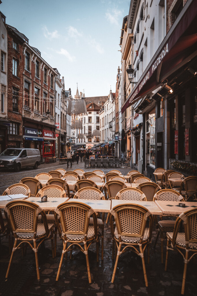 Terrace tables in Brussels, Belgium