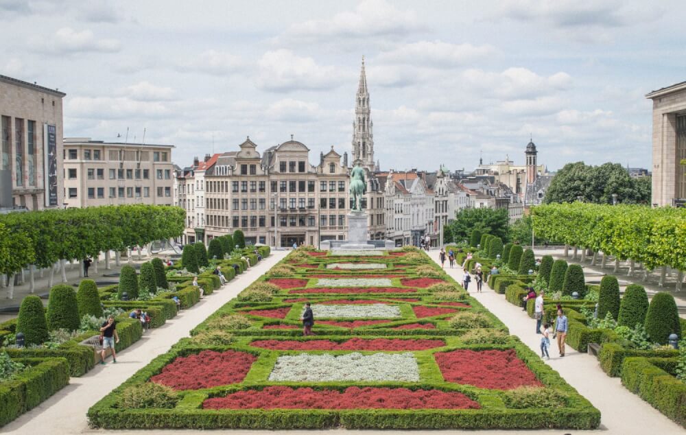 View of Mont des Arts in Brussels, Belgium