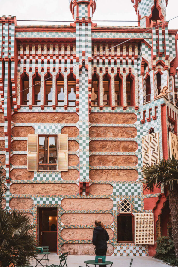 Casa Vicens from the courtyard in Barcelona, Spain