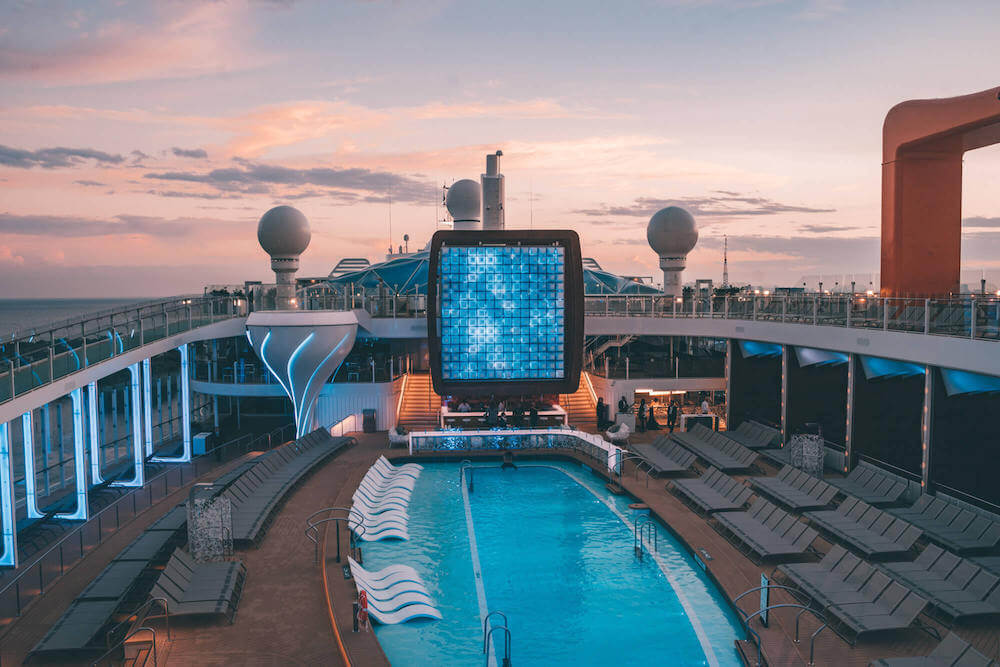 Pool area on board the Celebrity Edge