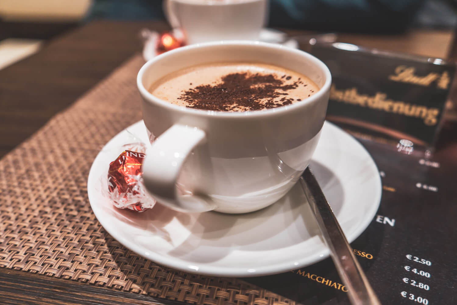 Lindt hot chocolate in Dusseldorf, Germany