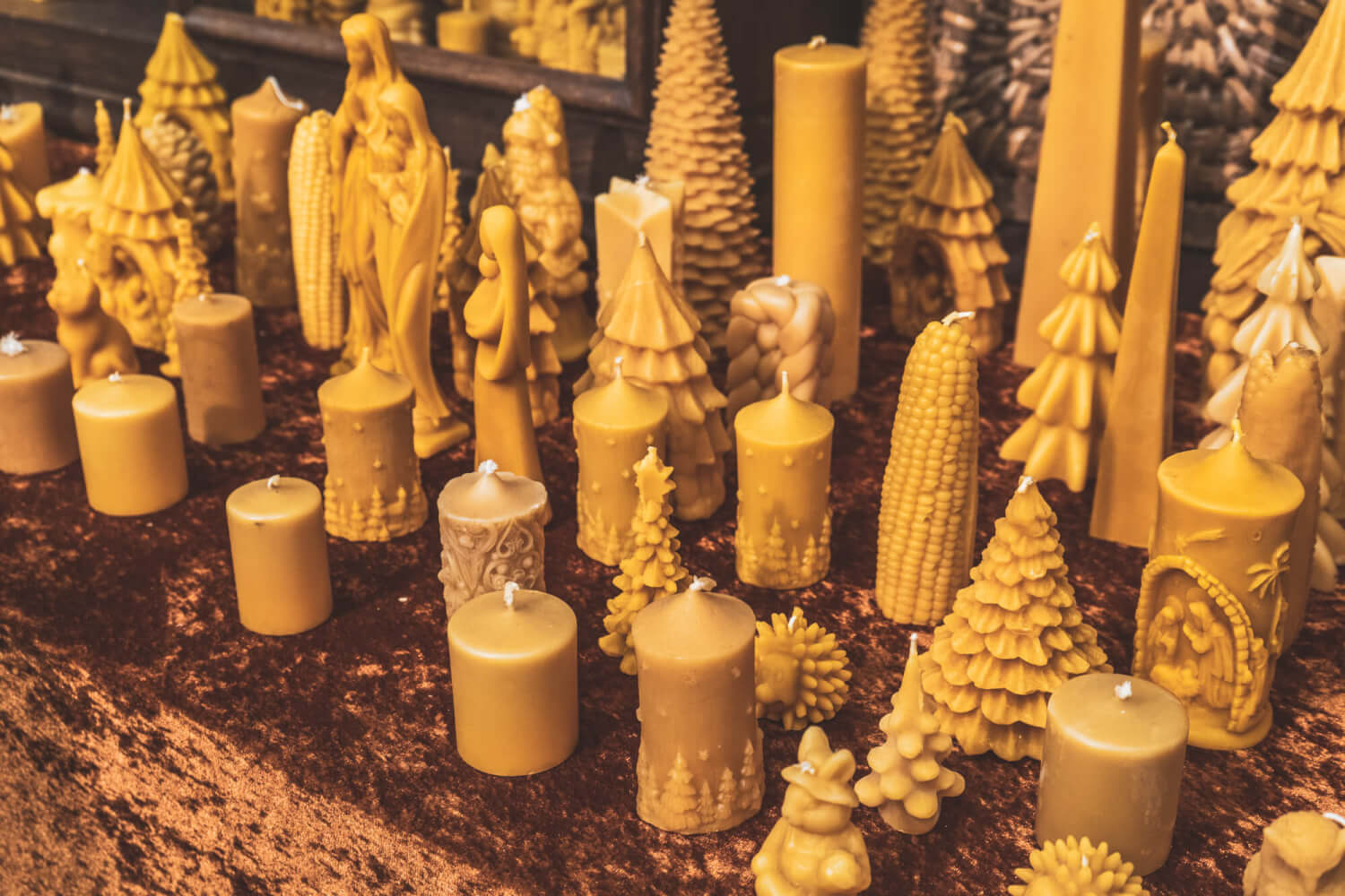 Carved candles at Dortmund Christmas Market