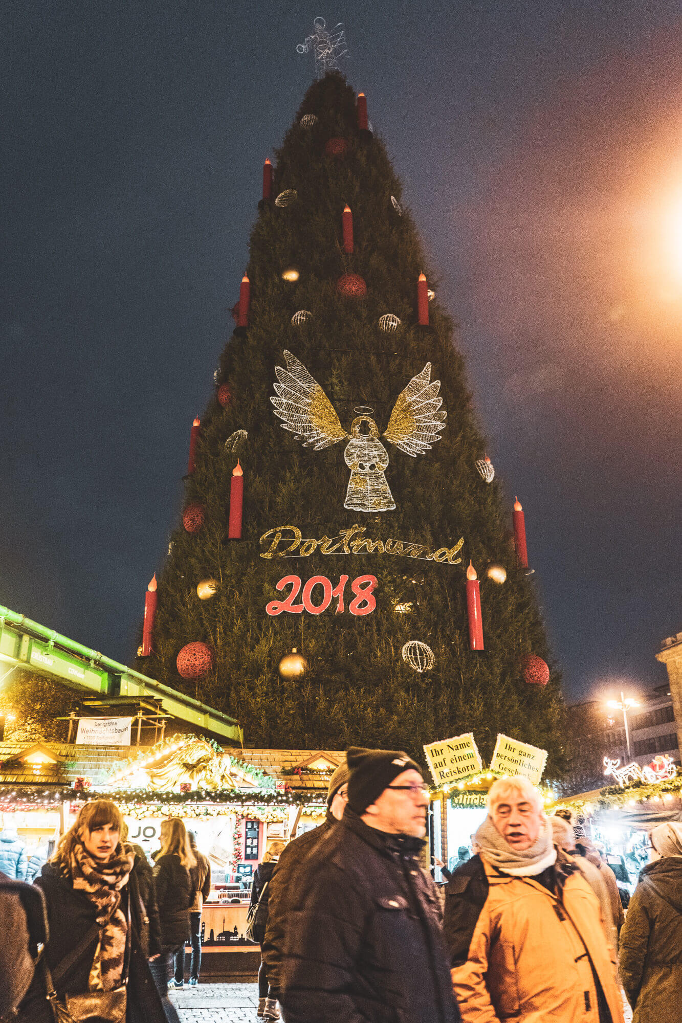 The largest Christmas tree in the world, at the Dortmund Christmas Market