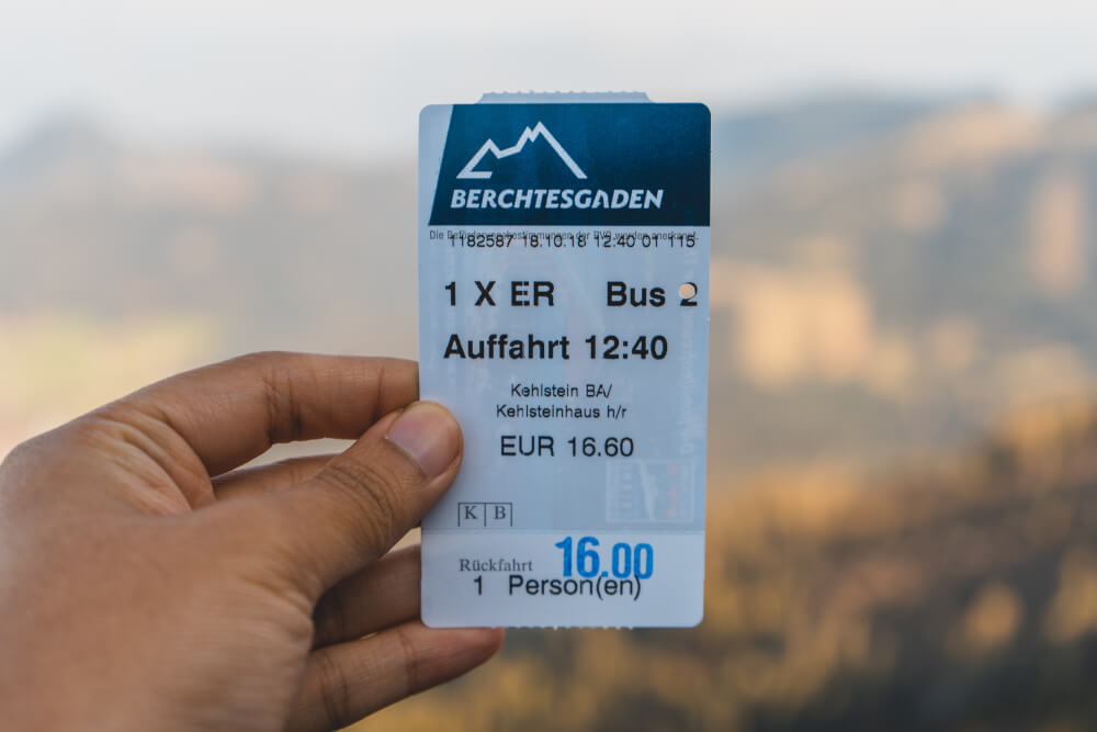 Eagle's Nest bus ticket in Berchtesgaden, Germany