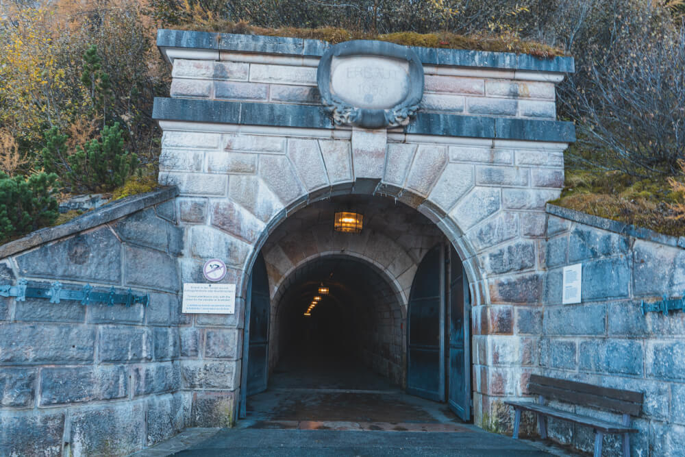 Tunnel leading to the brass elevator at the Eagle's Nest