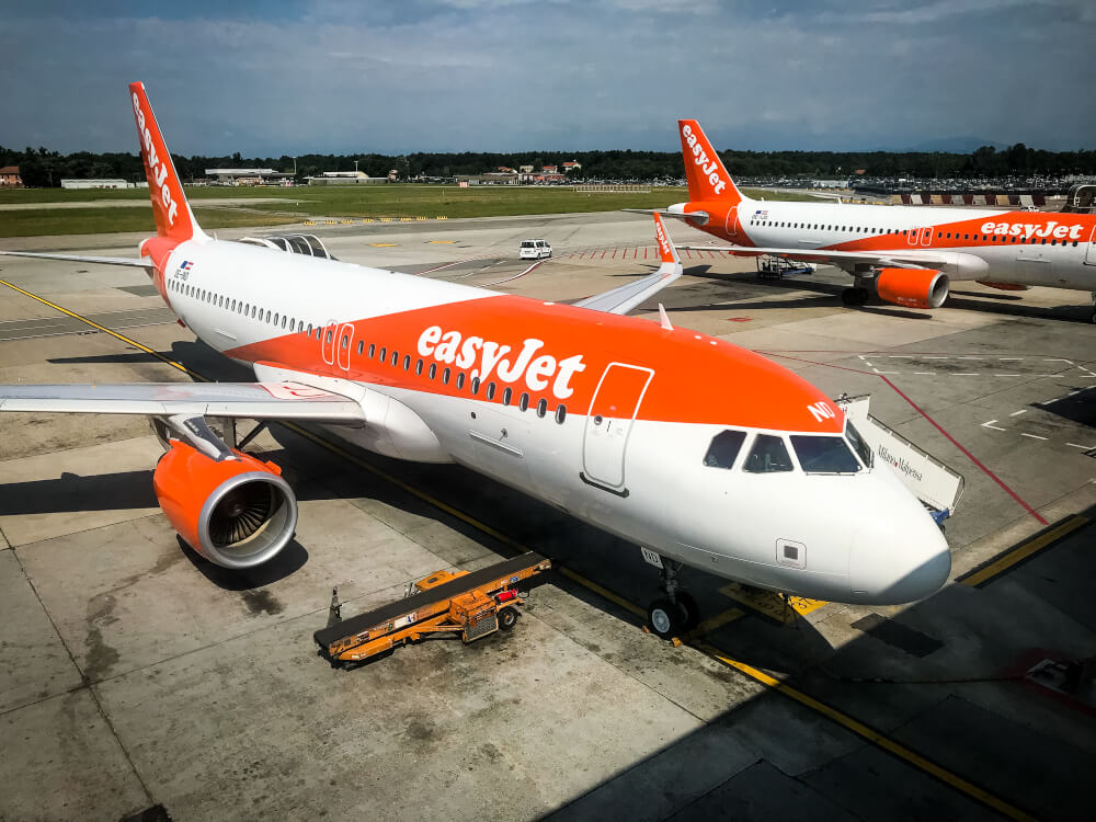 easyJet plane at the airport