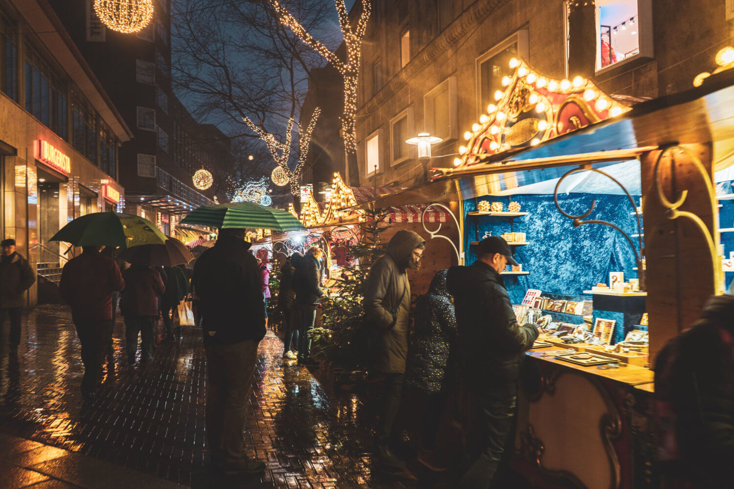 Essen Christmas Market in the rain