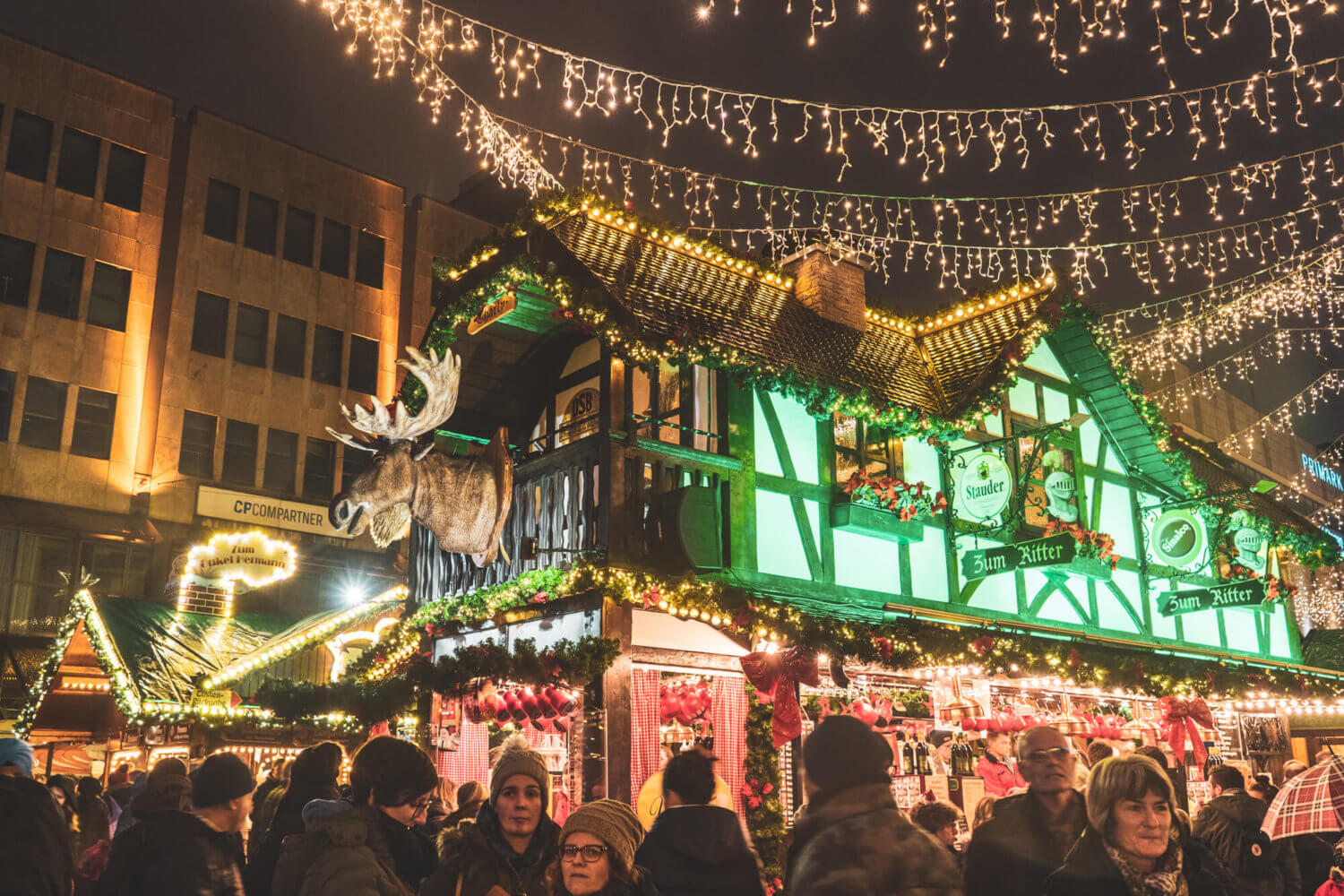 Talking moose at Essen Christmas Market