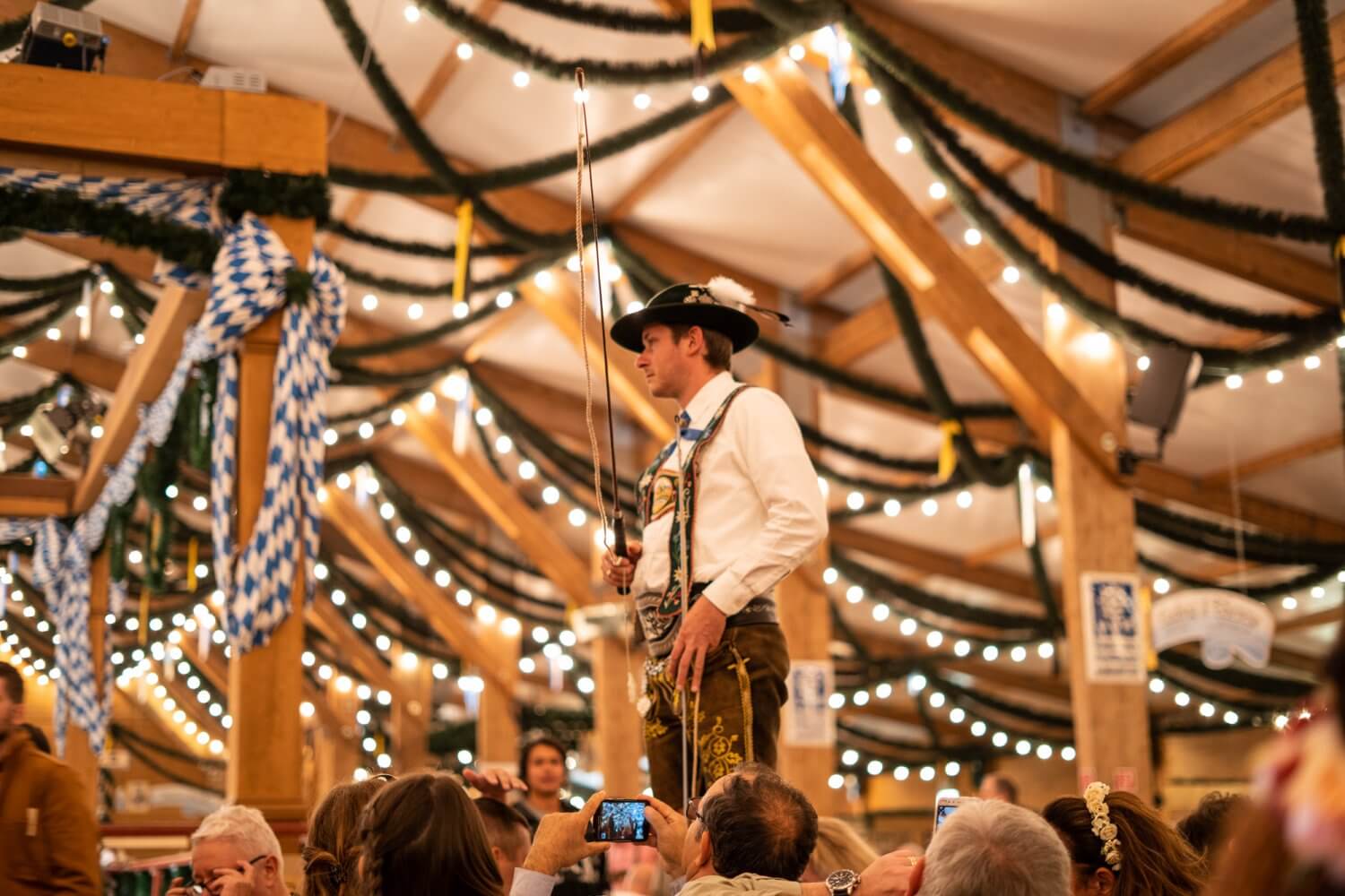 Whipcracking at Oktoberfest in Munich, Germany