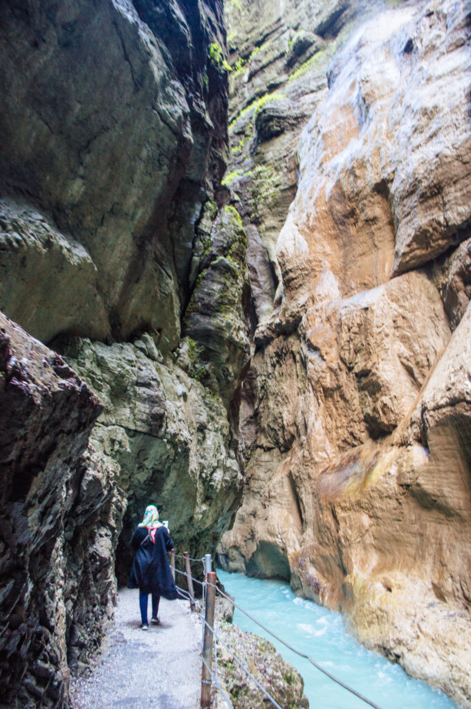 Rocky gorge at the Partnach Gorge in Garmisch-Partenkirchen, Germany