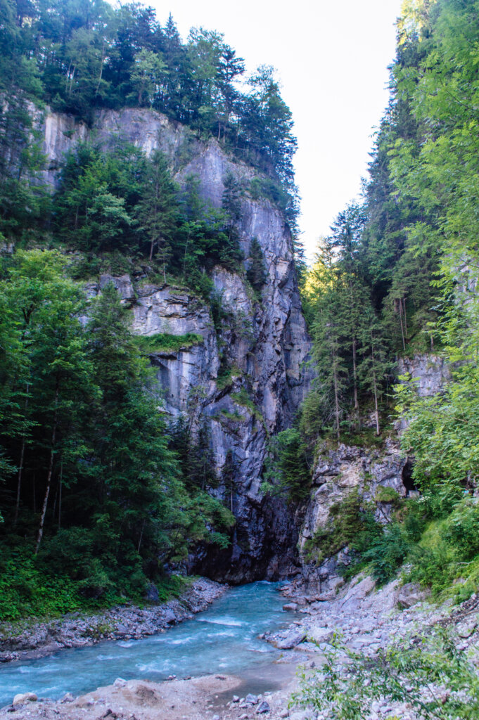 River view at the Partnach Gorge in Garmisch-Partenkirchen, Germany