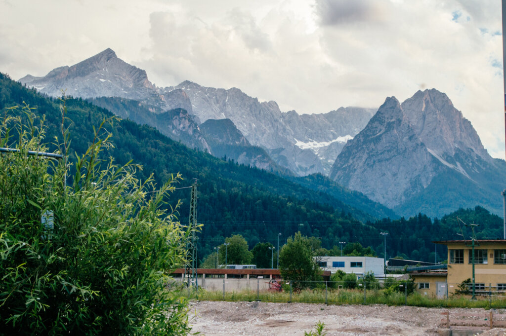 Mountain view at Garmisch-Partnkirchen train station