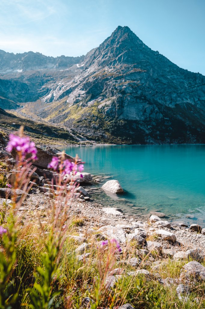 Turquoise Gelmersee Lake in Switzerland