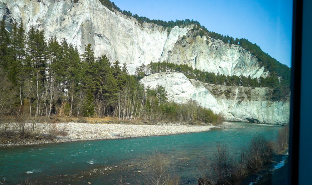 Rhine Gorge view from Glacier Express train