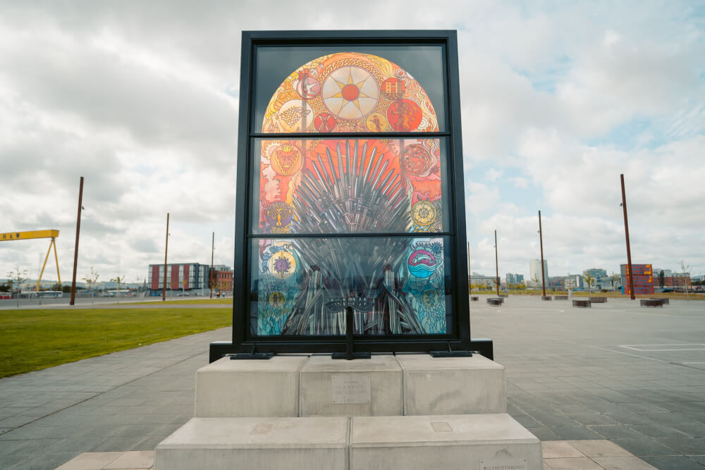 Glass of Thrones, a Game of Thones window in Belfast, Northern Ireland.