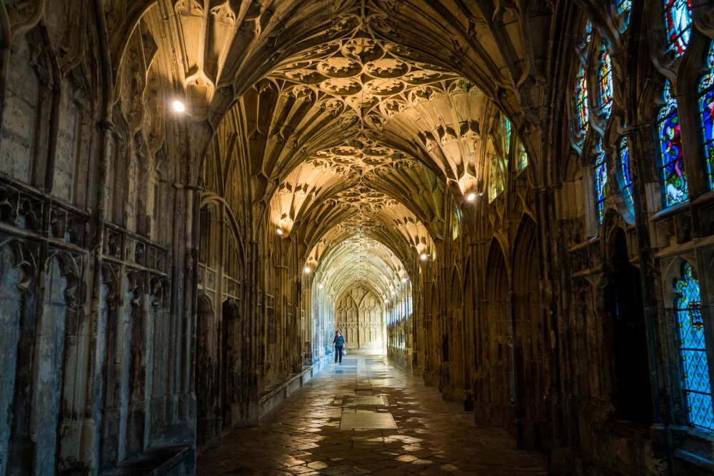 Cloisters Gloucester Cathedral in Gloucester, Gloucestershire, England