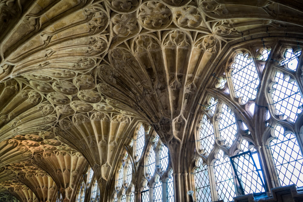 Details at Gloucester Cathedral in Gloucester, Gloucestershire, England