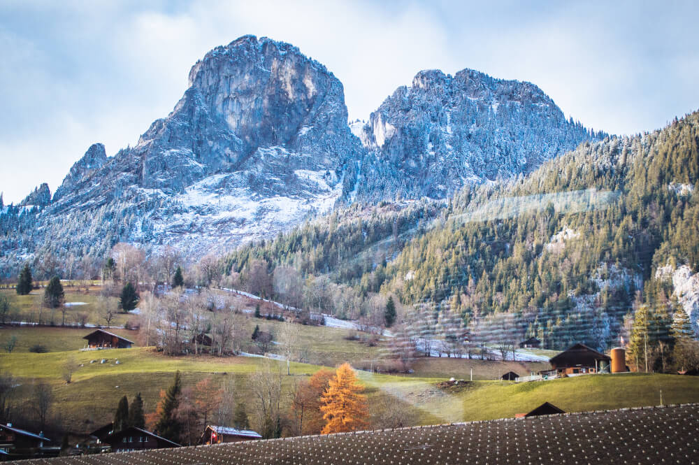 Train views along the Golden Pass train in Switzerland