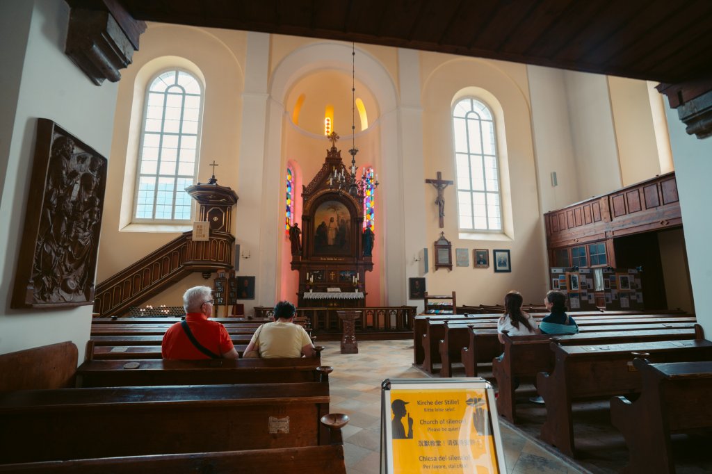 Inside the Evangelical Church of Hallstatt, Austria.