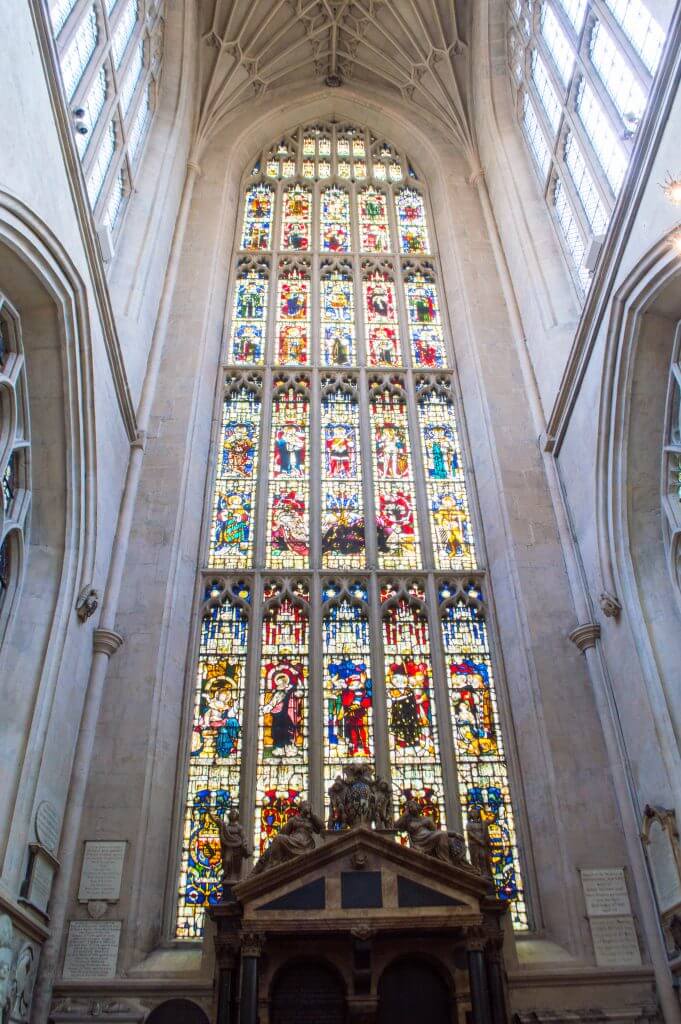 Inside the famous Abbey of Bath, England.