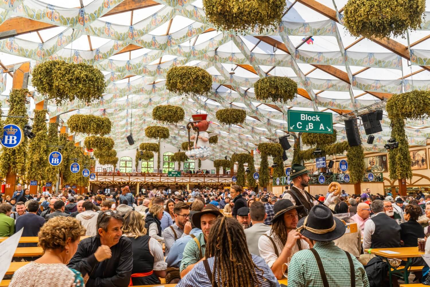 Hofbrau tent at Oktoberfest in Munich, Germany