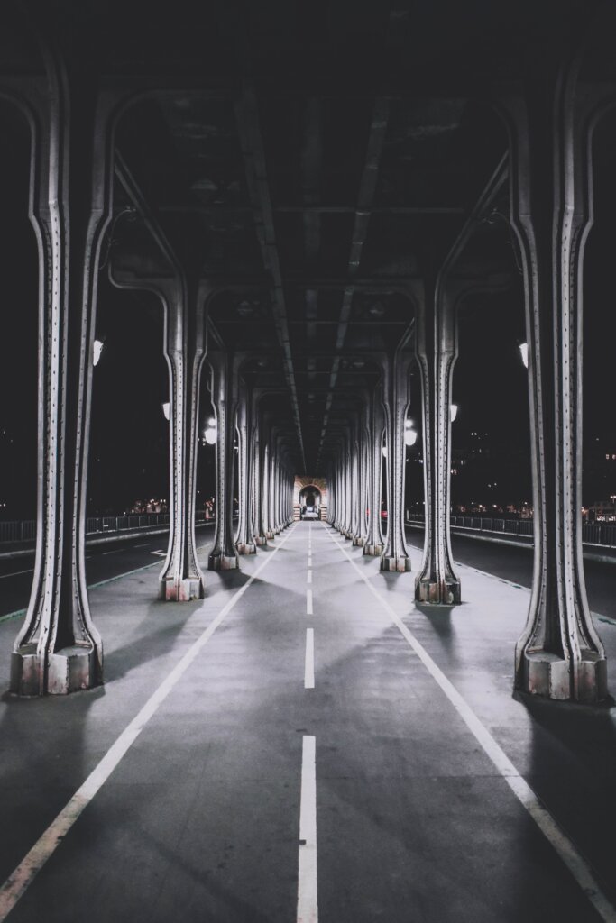 The Inception Bridge in Paris at night, AKA Pont de Bir-Hakeim 