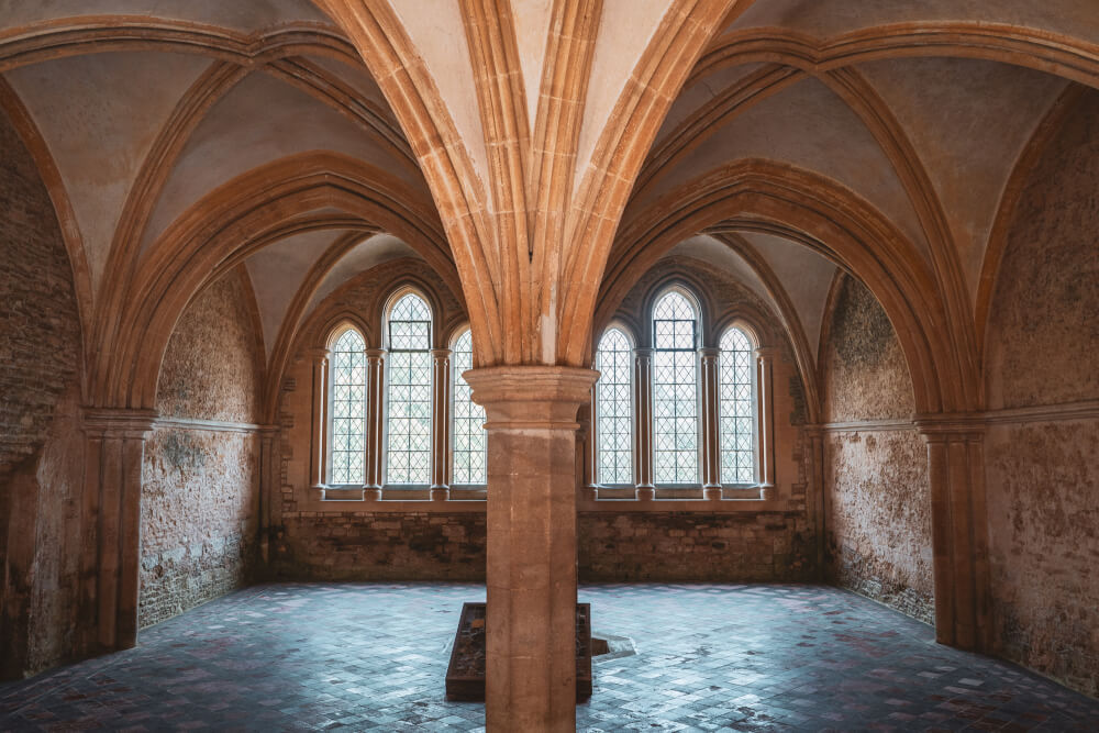 Lacock Abbey Chapter House, used in Harry Potter