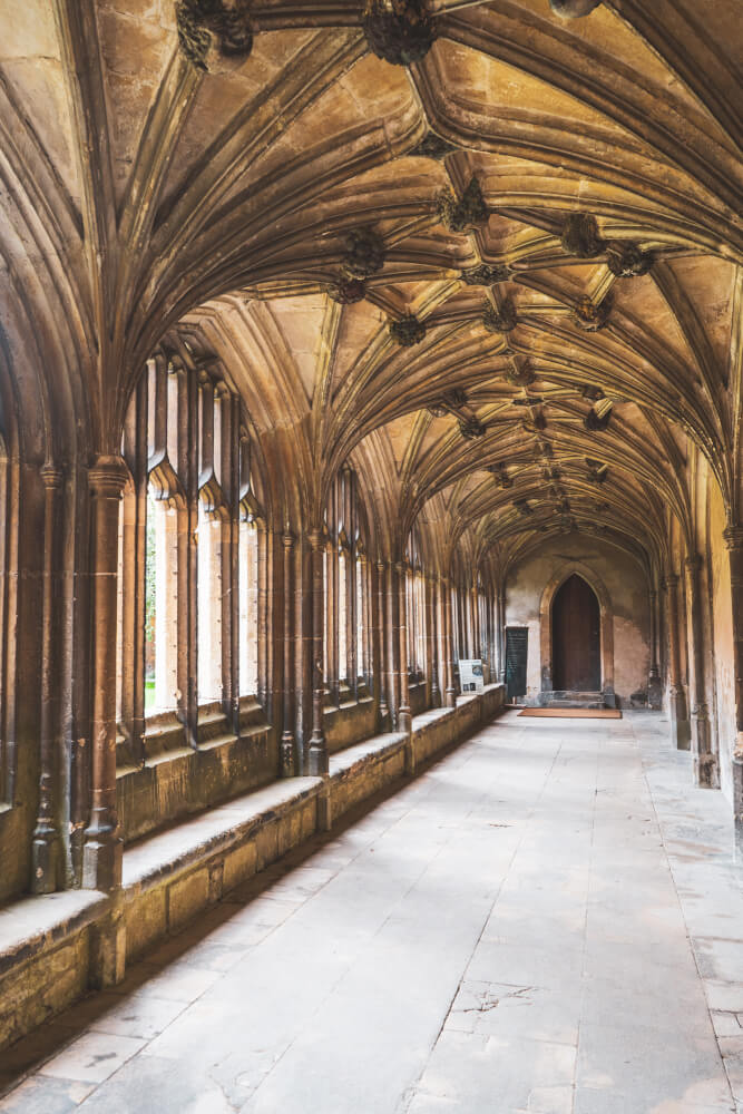 Lacock Abbey cloister in Lacock, England